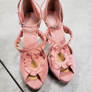 Aldo Peach Platforms with Ruffles